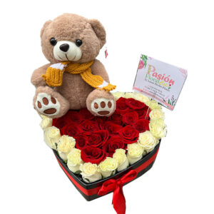 Corazon Rosa Roja, Rosa Blanca Peluche