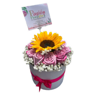 Cilindro Rosa y Girasol
