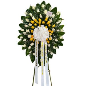 Corona Rosa blanca Rosa Amarilla