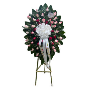 Corona Funebre Rosa Fucsia